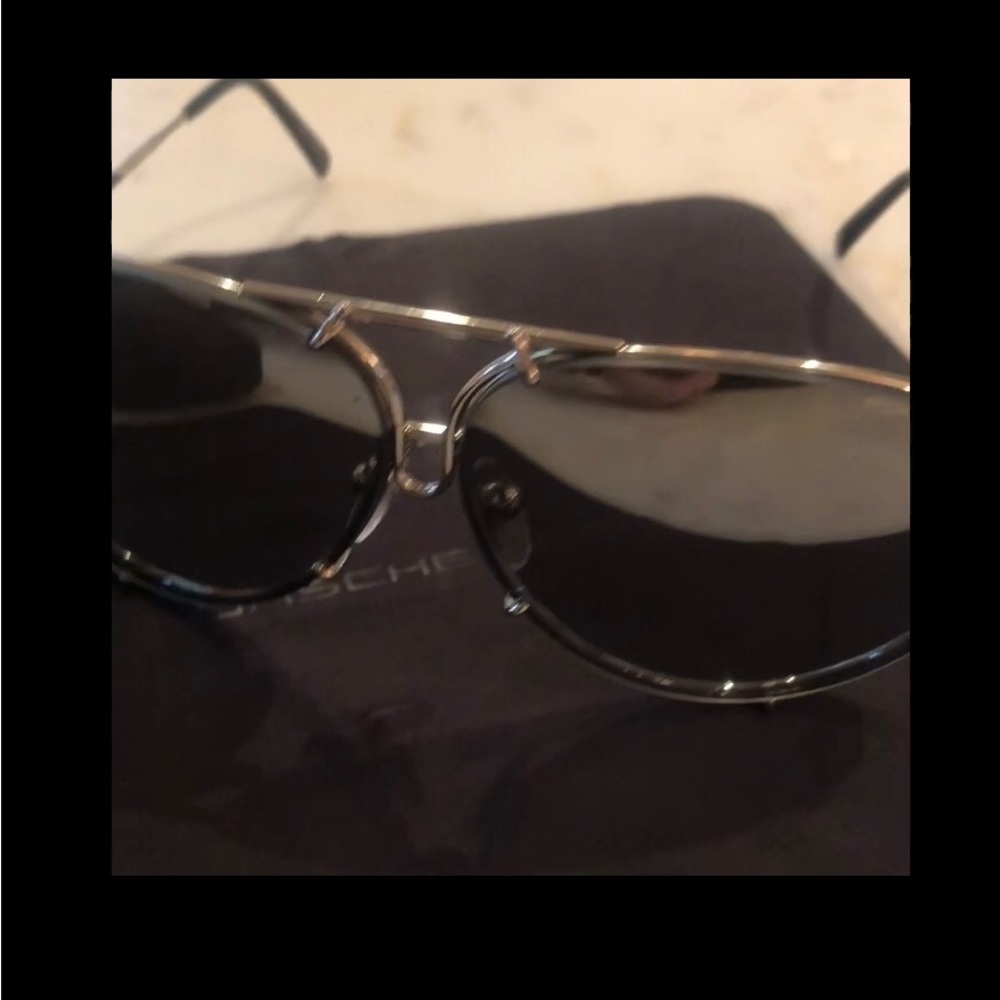 Porsche Design Titanium Silver Grey Gradient Sunglasses Unisex p8478b